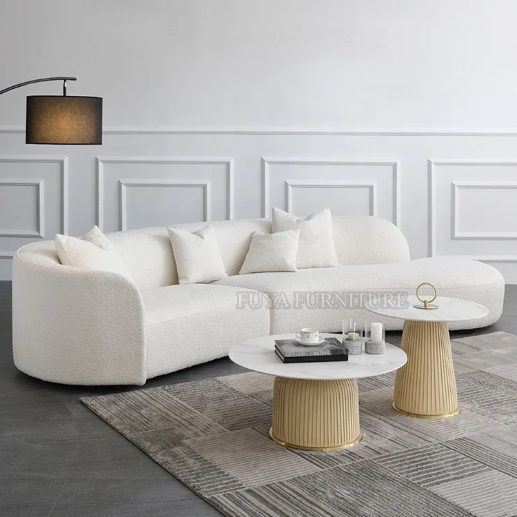 Contemporary Modern Furniture Curved Shaped White Wool Sectional Sofa Buy Curved Sofa White Wool Sofa Modern Sectional Sofa Product On Alibaba Com