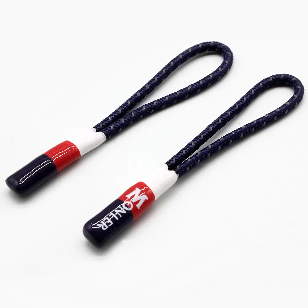 Reflective Speckle Rope Silicone Dipped Tips Zipper Puller For Luggages ...
