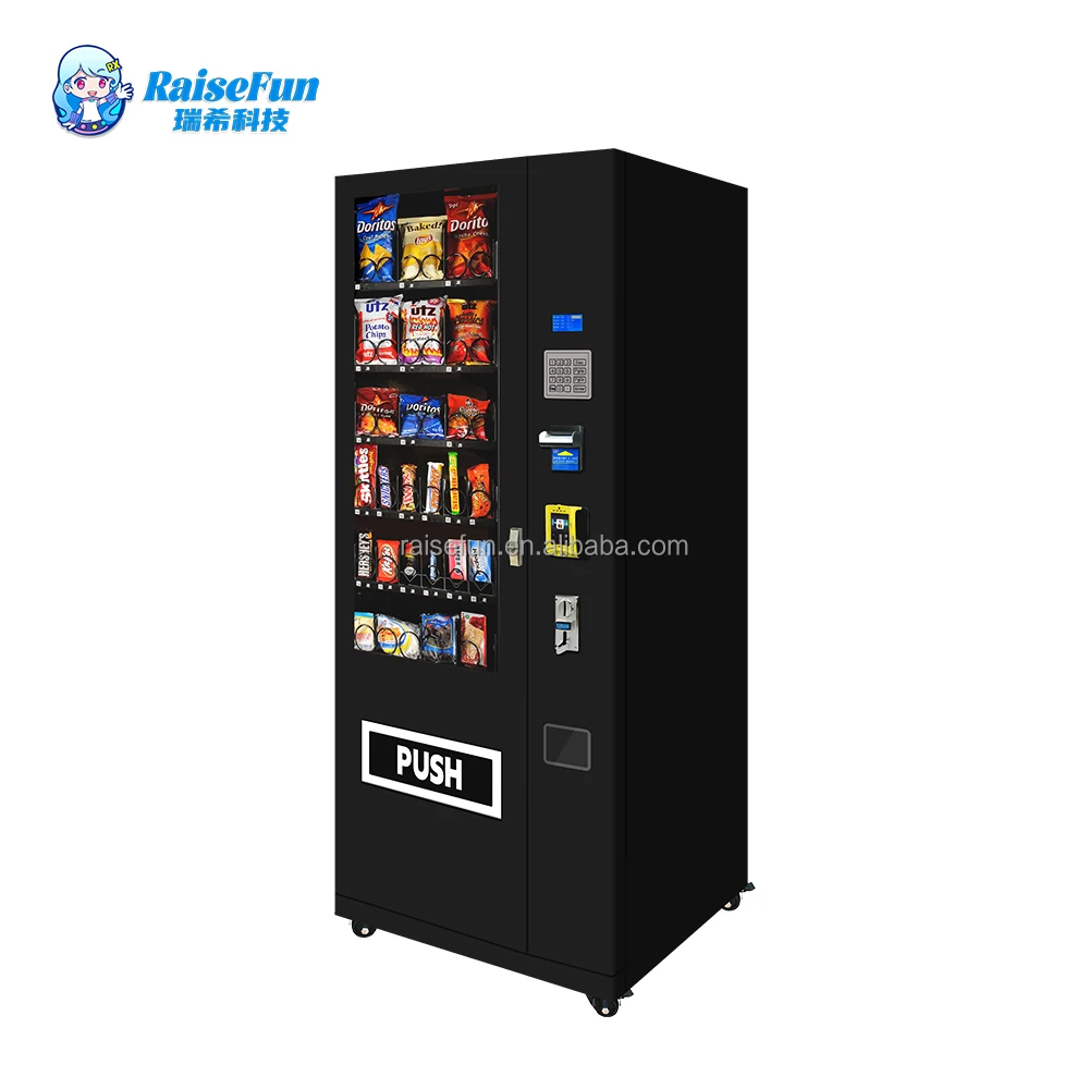 Large Capacity  Drink Snack Combo Vending Machine 36 Slot Small Screen Metal Keypad Vending Machine Automatic Efficient Reliable