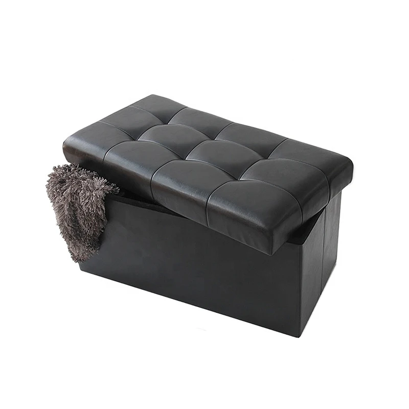 Multi-function Custom Footrest Foot Rest PU Foldable Ottoman With Storage