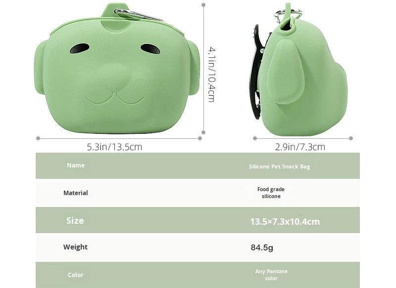 Durable Lightweight Silicone Dog Food Bag for Outdoor Use Magnetic Suction Hooks & Multifunctional Design-Food Grade Material manufacture