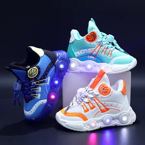 Factory Kids Shoes Light Led Children's Sports Shoes PU Material Light Casual Light Shoes for Kids Led