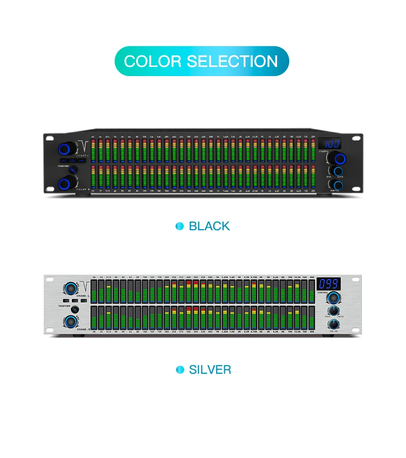 Q312 Professional 2u Eq Digital Equalizer Stereo Dual Graphics Spectrum