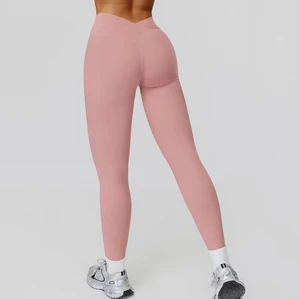 Women's High Waist V-Back Drawstring Solid Flared Yoga Leggings Breathable Lightweight Workout Pants