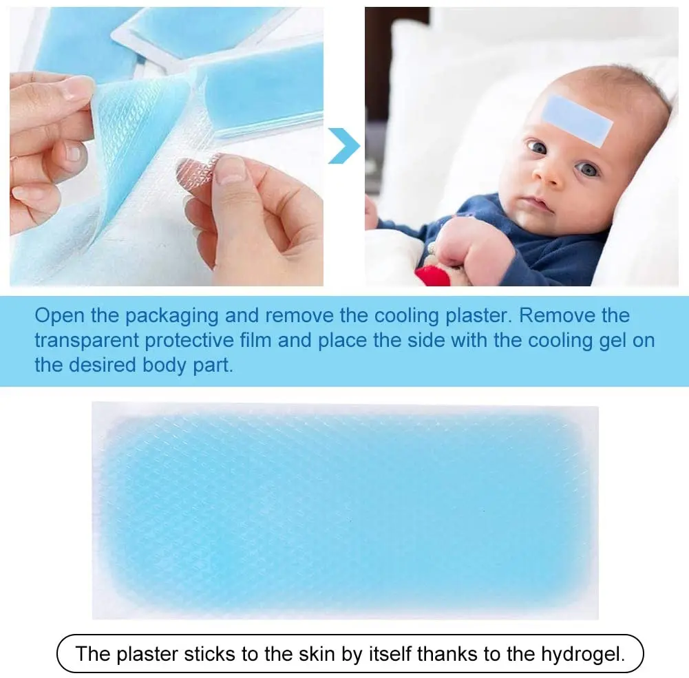 Health Care Supplies Fever Gel Cooling Pad for Baby Care Cooling Gel Patch  Baby Fever Patch 4PCS