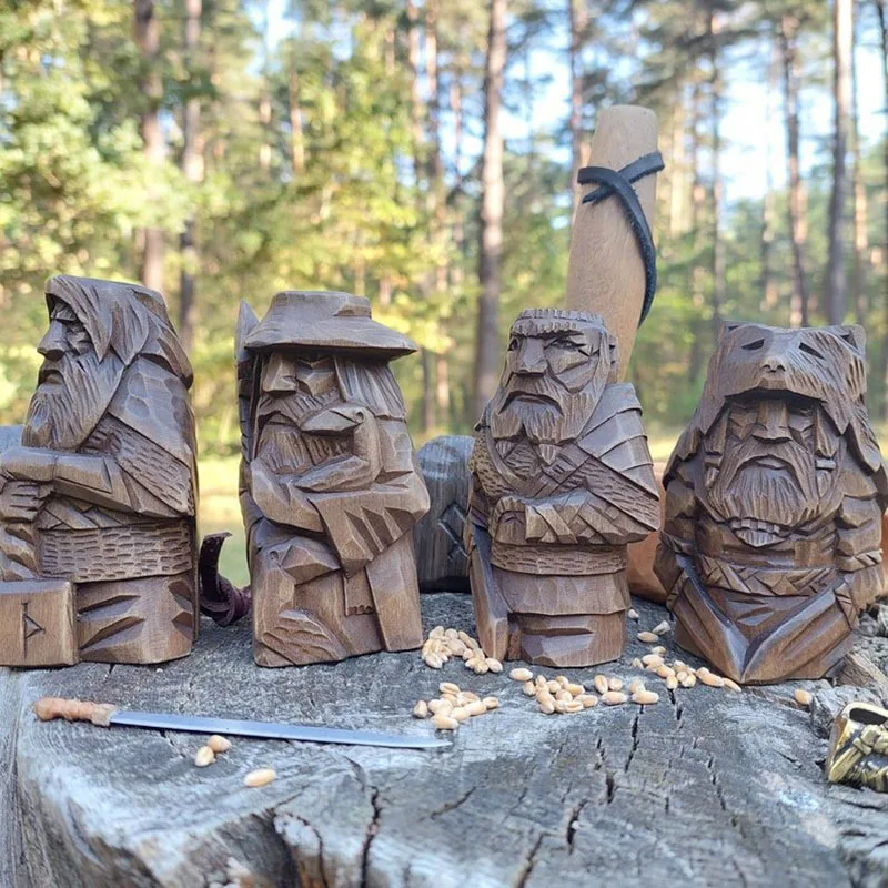 Odin Thor Wolfdenal Tyre Sculpture - Viking Gifts