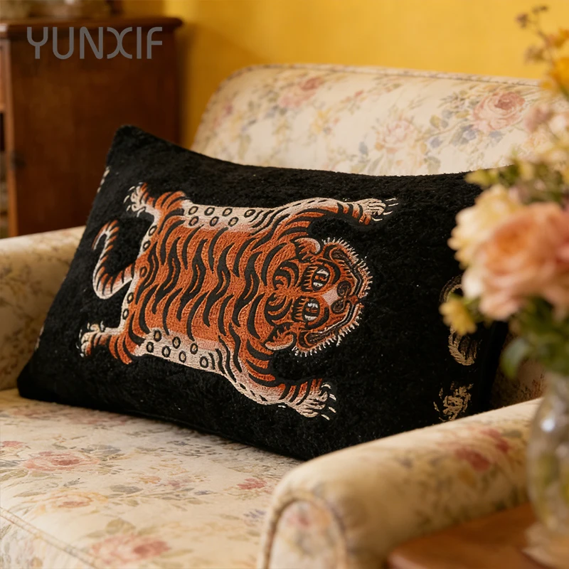 Capa de almofada com estampa artística de animais, estilo boêmio, texturizada, 100% poliéster, 30 cm x 50 cm, para decoração moderna de casa._voghion.com