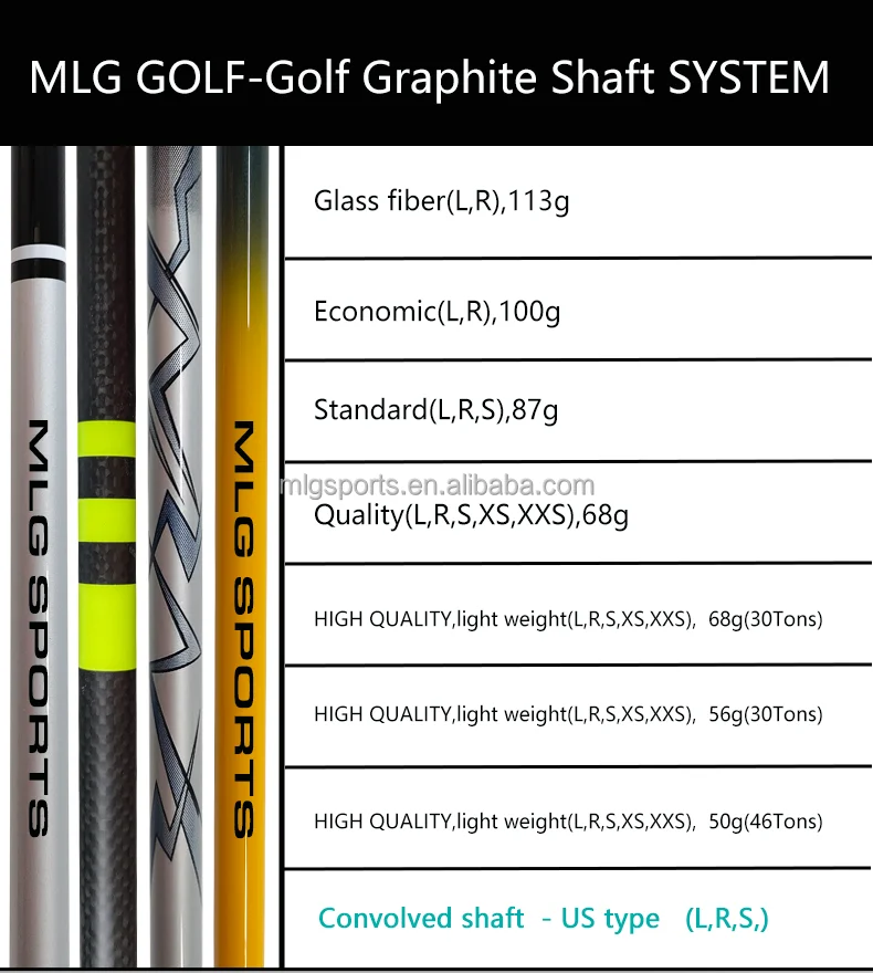 Golf Shafts Graphite Carbon Fiber Custom Light Weight Golf Club Shaft