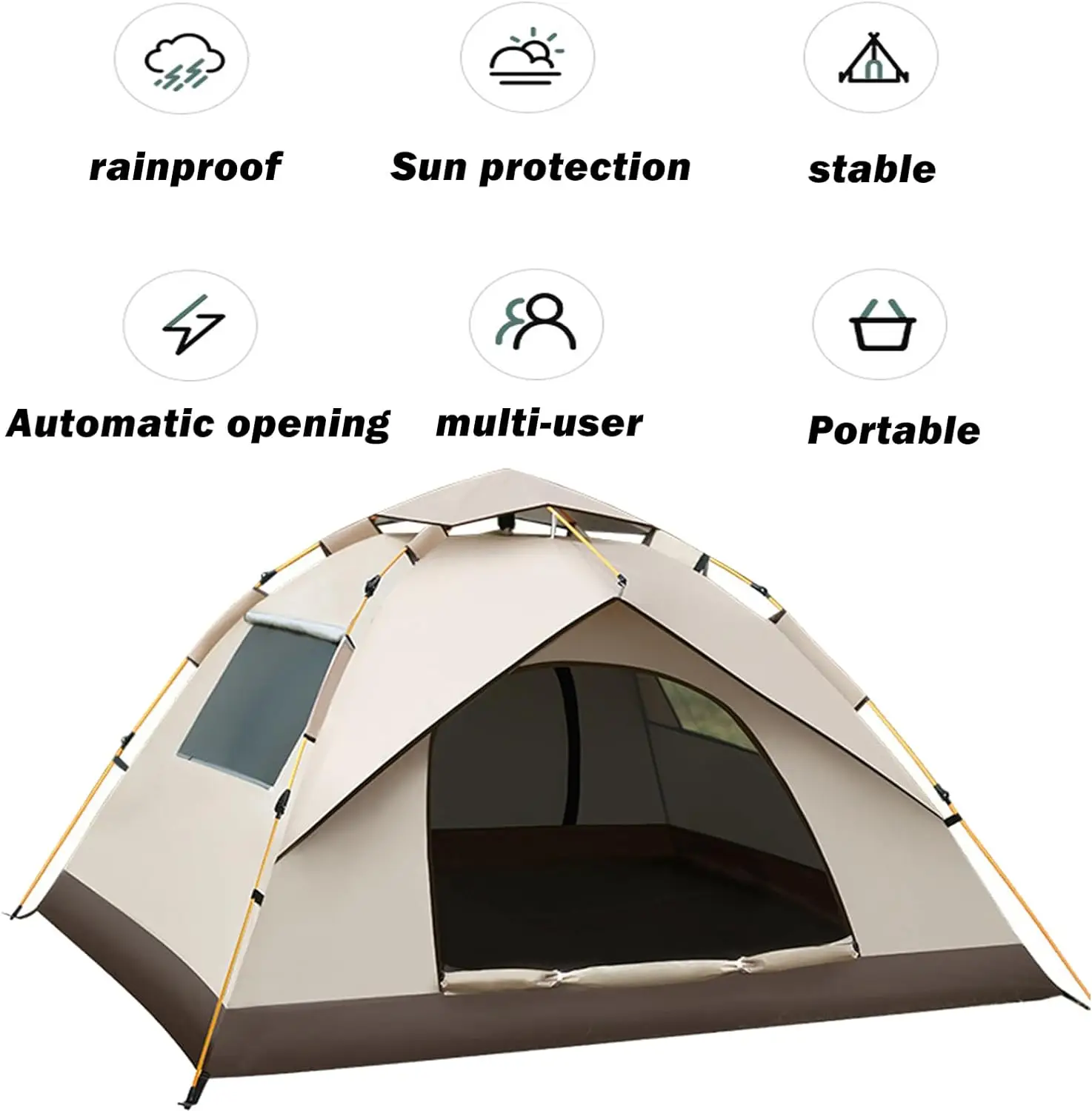 34 Person Camping Tent Waterproof Family Tents Instant Easy Setup Double Layer Antiuv Camping