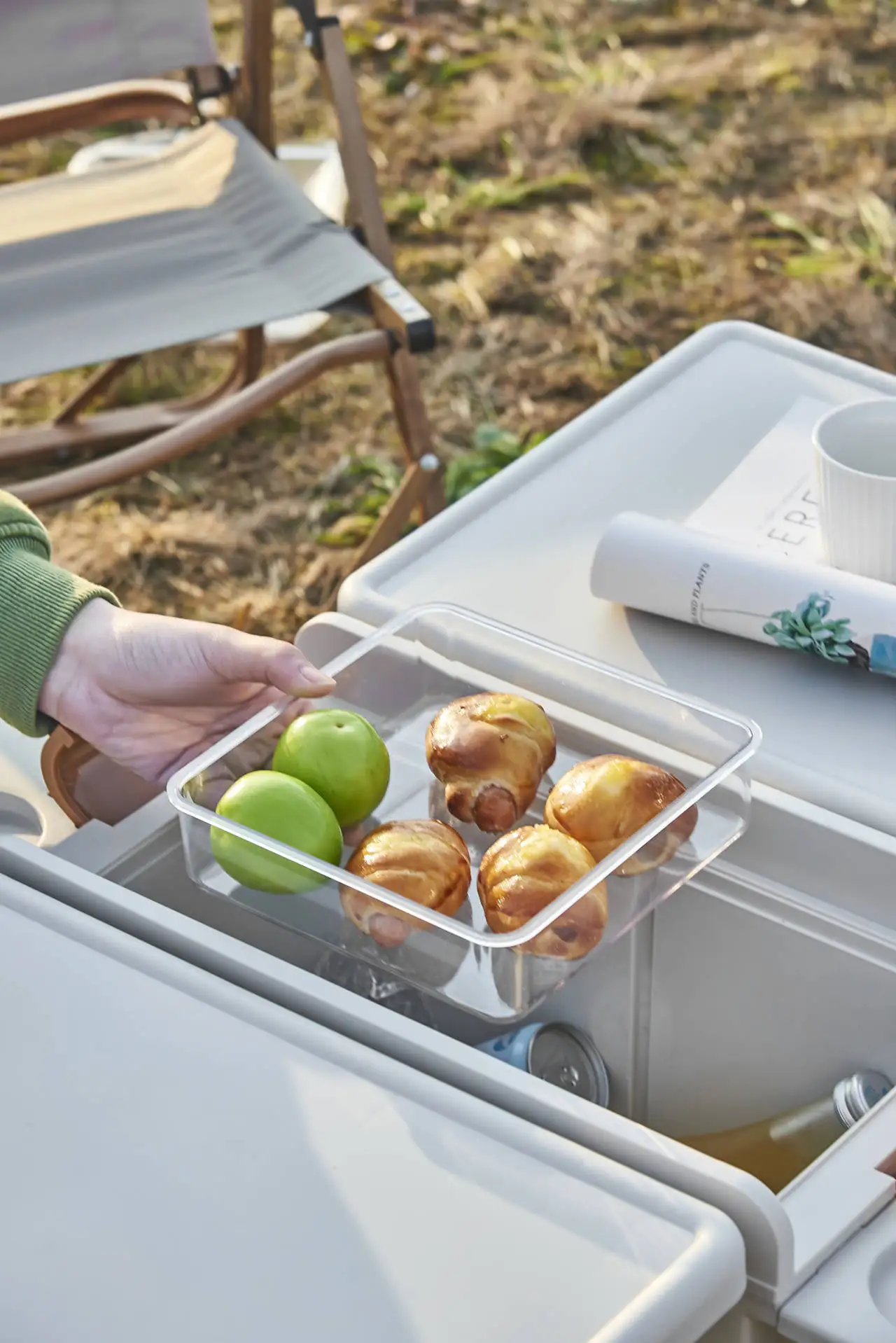 17L Multifunction Picnic Camping Ice Cool Box Portable Foldable Food Drink Cooler Box with Table