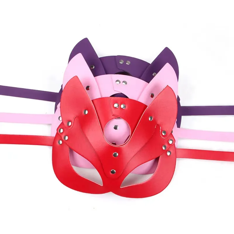 Fox Leather Eye Mask Role Play Helmet Bondage Masquerade Mask Other BDSM Products Toys  Sex Adult Face Party fox Masks