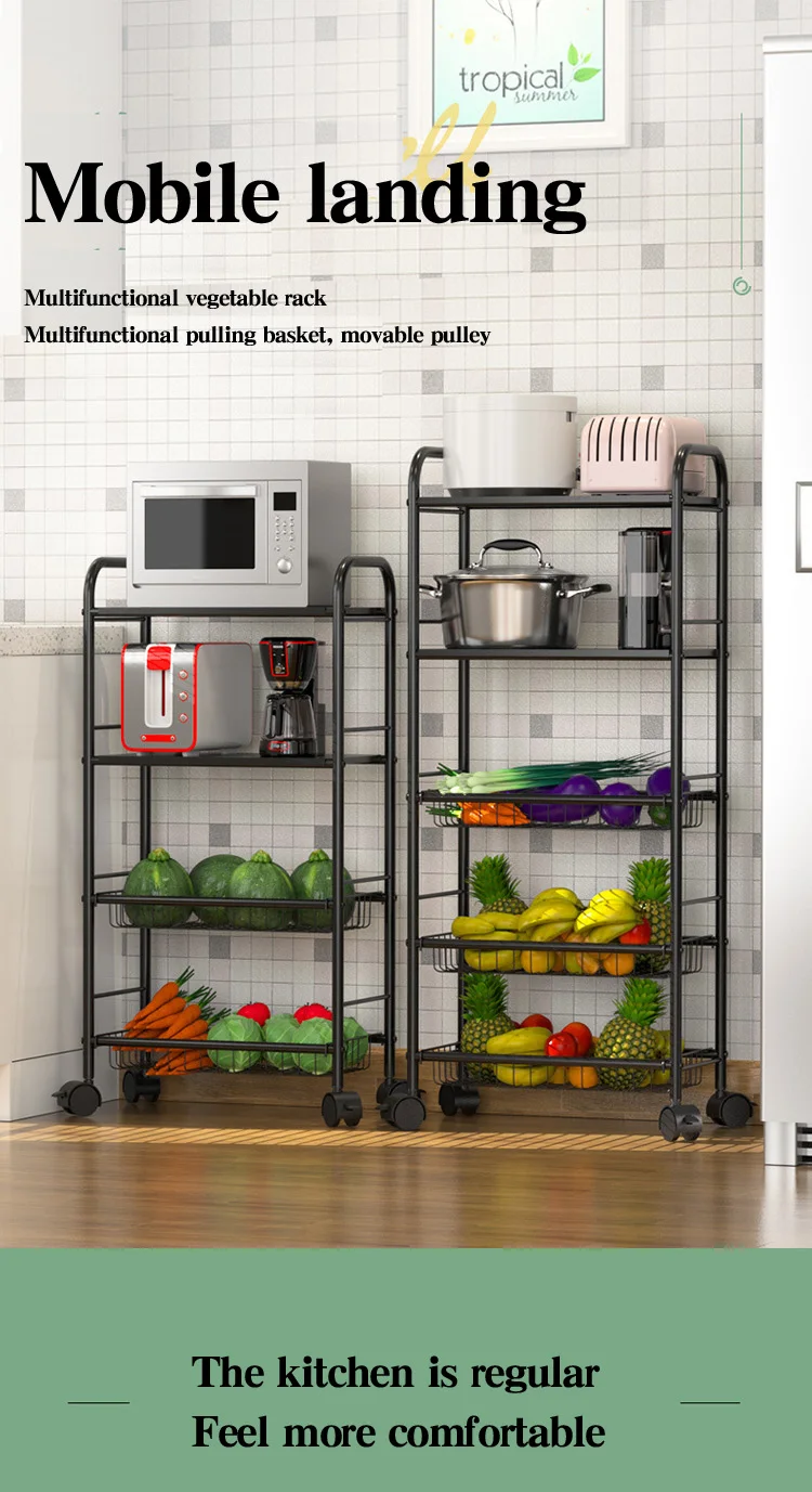 Stainless Steel Fruit and Vegetable Rack for Kitchen and Living Room for Food Storage and Shelf Organization