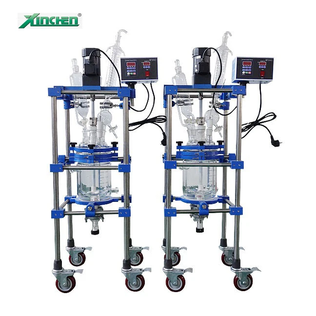 10l Laboratory Chemical Reactor Double Jacketed Glass Stirred Tank Reactor