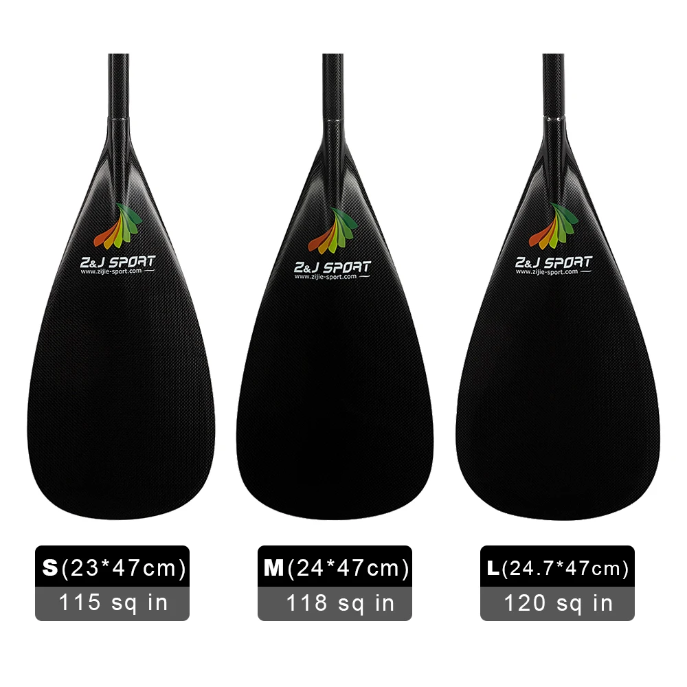 Zj Brand Hybrid Carbon Fiber Blade Wooden Shaft Outrigger Canoe Paddle