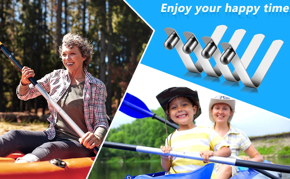 V Shape Tent Pole Push Button Spring Clips - Stainless Steel