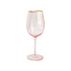 pink gold rimmed wine glass B