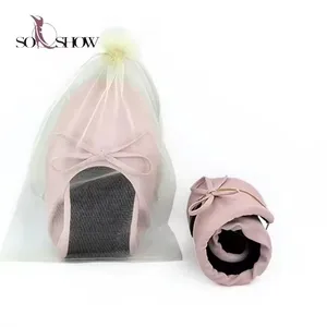 Fashion Cheap Fold up Shoes for Door Gift for Wedding Rollable Shoes