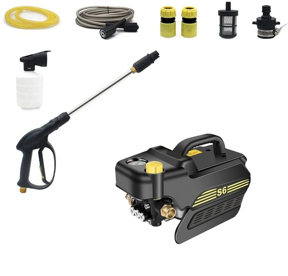 Nettoyeur Haute Pression Électrique Ménage 100-240V – Pompe à Eau Pour Climatiseur, Pompe Intelligent, Pistolet Métal, Tuyau TPU Anti-Éclatement