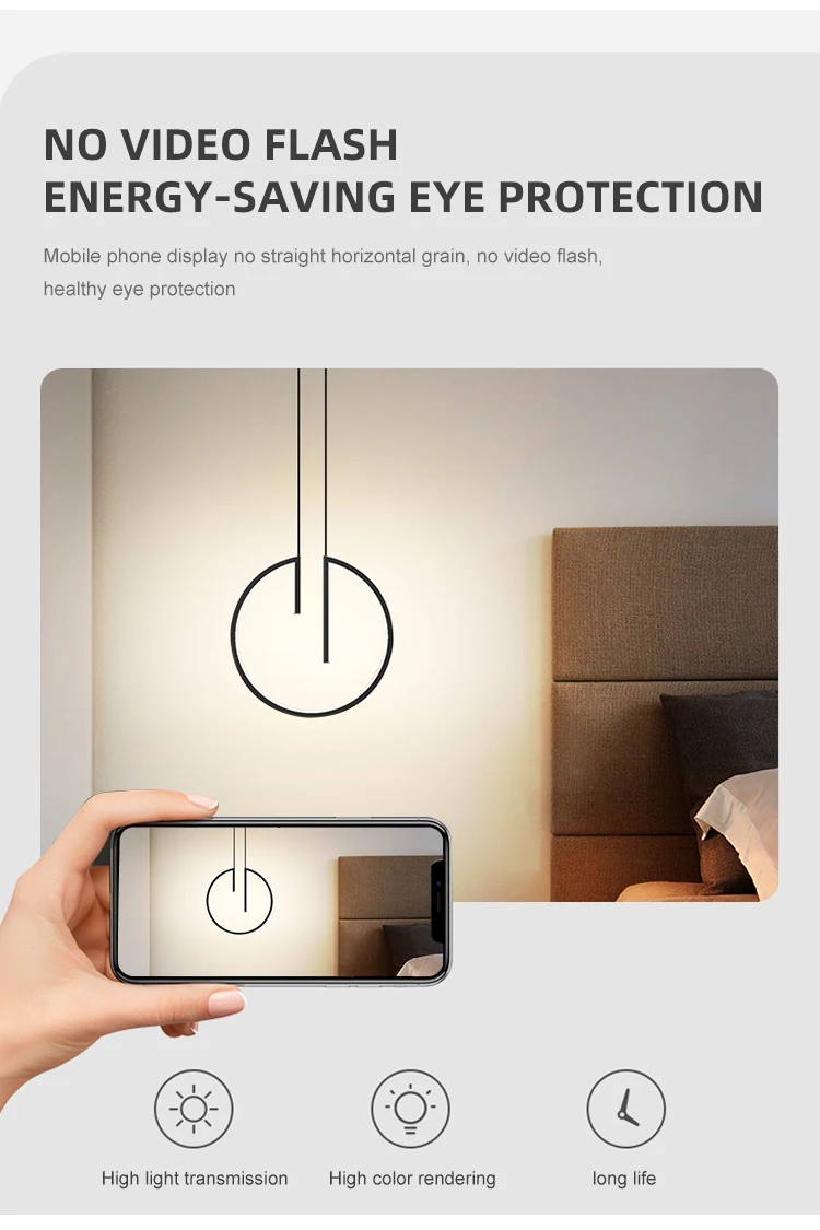 New Product Indoor Fashion Decoration Aluminum Black Living Room LED Modern Chandelier Pendant Light