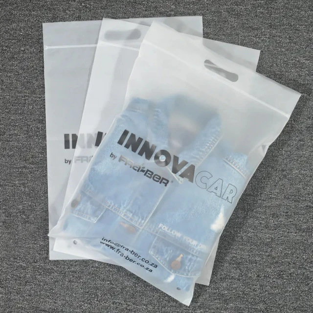 Custom Printing Plastic Poly Zip Lock Packaging Bags for Clothes Zipper Bags with Logo Luxury Clothing Bags Transparent