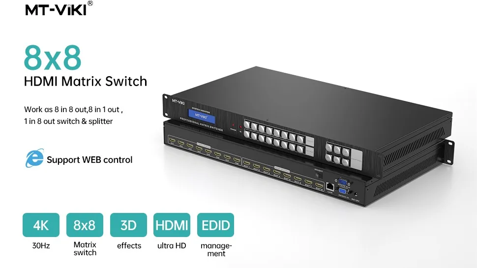 Hdmi Video Matrix Switch 8x8 Mthd0808 4k30hz 8x8 Hdmi Matrix Switcher