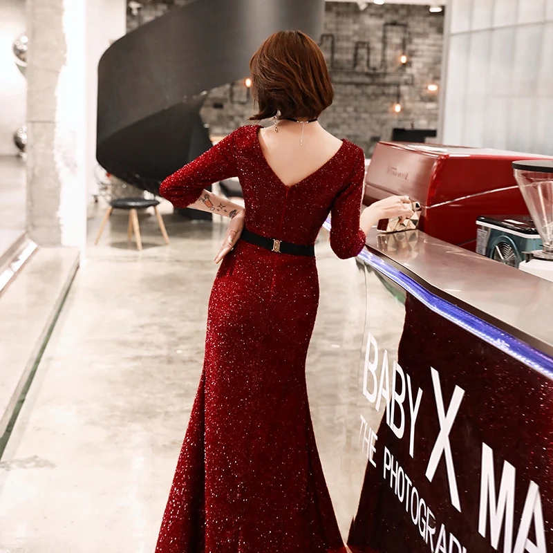 semi formal junior dresses Red Prom Dresses Satin Ball Gown With Detachable Sleeve – Lisposa main image 0