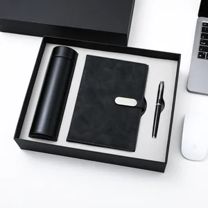 Executive Office Gift Box Includes Leather Notebook Fountain Pen and Keychain with Premium Packaging for Business