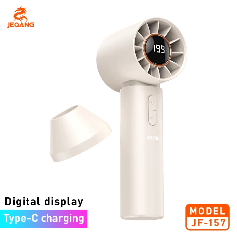 JF-157 199-Speed Portable Mini Turbo Fan New Digital Display Small Desktop Fan for Home Office Cross-Border Consumer Electronics