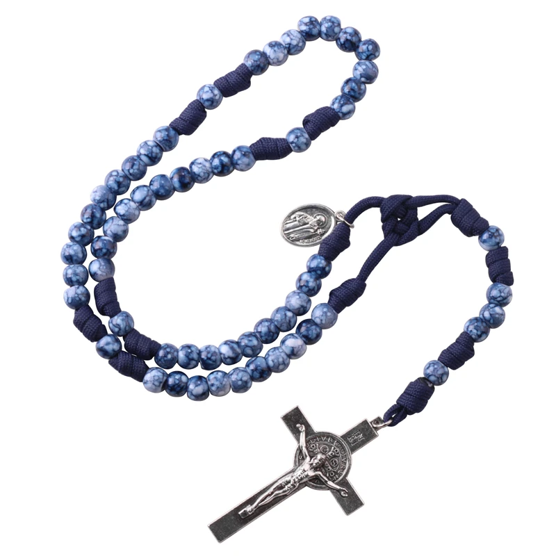 Factory Custom Catholic Gift Jewelry Woven Paracord Necklace On Cord