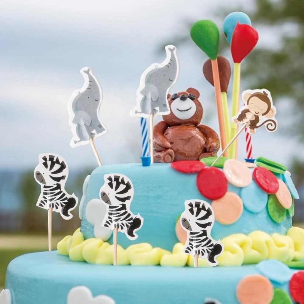 Jungle Cartoon Animals Cake Topper Cake Topper Picks Acrylic Small Size Animal Statues Globe Cake Topper Suppliers