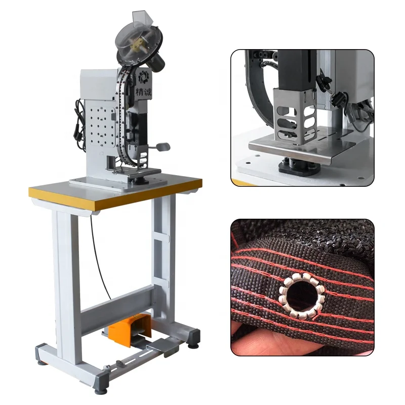 Multi-used Electronic Semi-automatic Paper Bag Eyelet Grommet Punching Attaching Machine