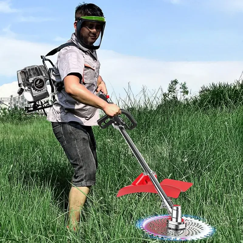 Manual Push Agricultural Mac Lawn Mower Shredder Gasoline 4-Stroke Engine for Gardening Grass Cutting Brush Cutter