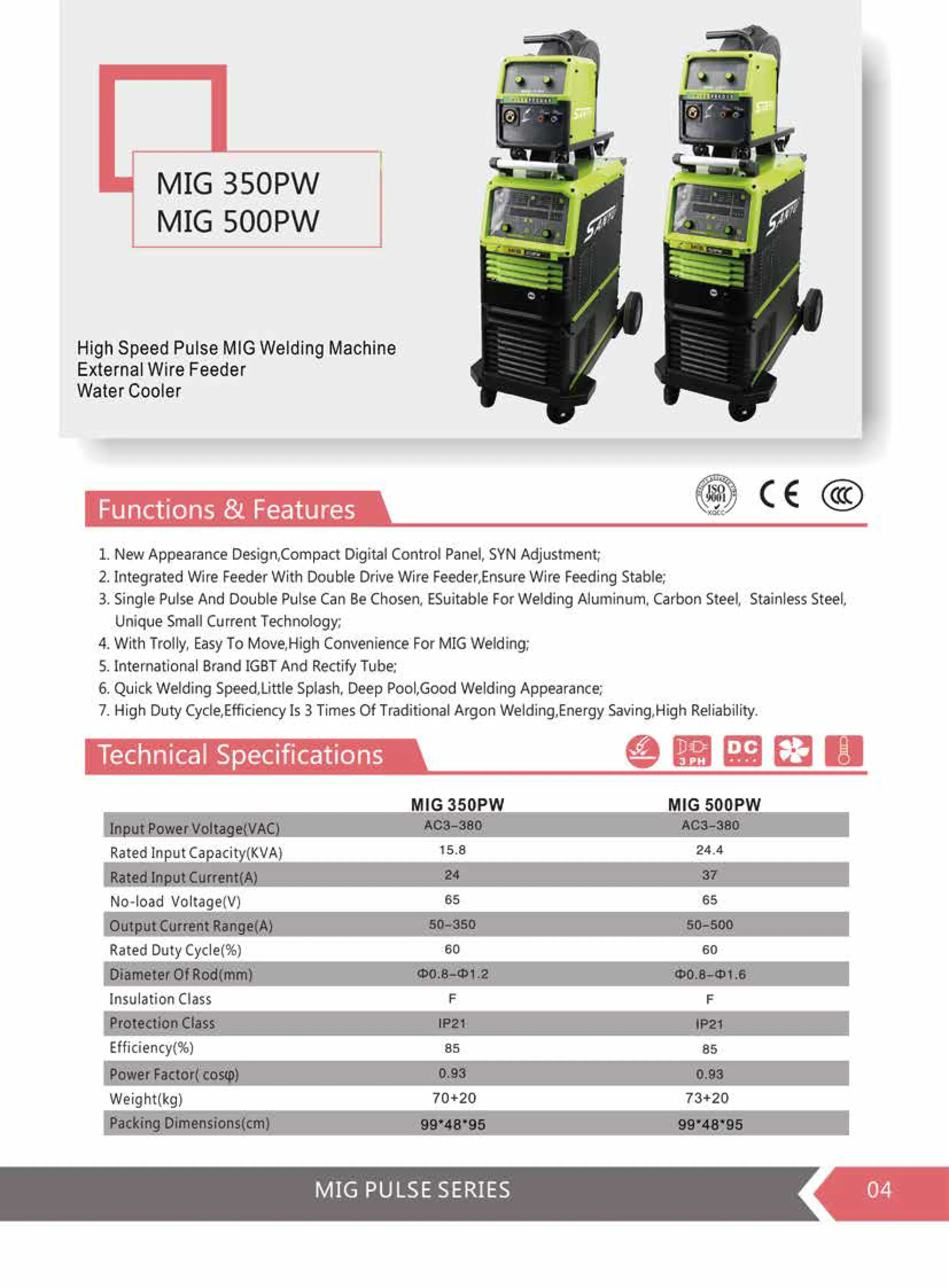 Mig500pw Welding Machine Water Cooler High Speed Pulse Mig Welders For