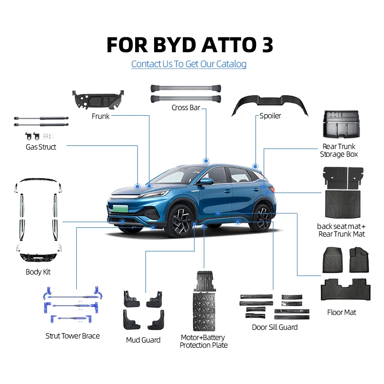 Atto3 Yuan Plus Accessories Aluminium Magnesium Alloy Battery Skid Plate Underbody Protection Plate For Byd Atto 3 details