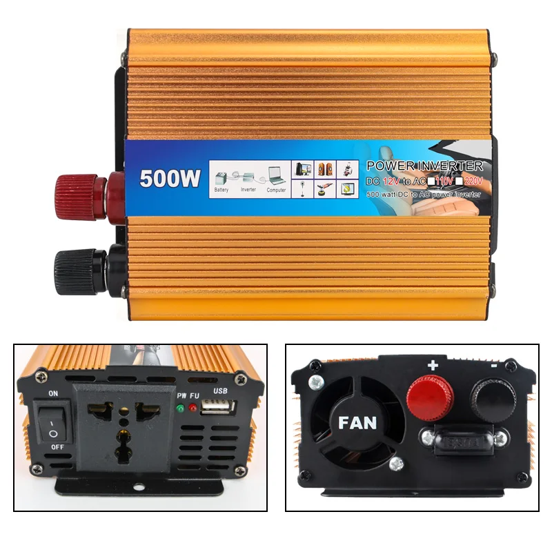 Inversor 12v 24v To 220v Modified Sine Wave Off Grid Inverter 500w 1000w 1500w 2000w Dc To Ac 8524