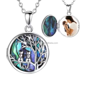 Customised 925 Sterling Silver Rhodium Plated Double Cat Vintage Photo Frame Pendant Necklace Personalised Jewellery for Gift