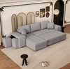 Gray + Linen + 3 Seat + Foam