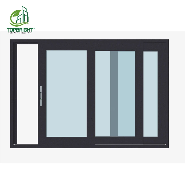 Custom Modern Design Horizontal Sliding Window Aluminum Glass with Thermal Break Stainless Steel Screen Netting for the Home