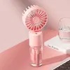 Ventilador de mano F2 para montar en el cuello, color rosa