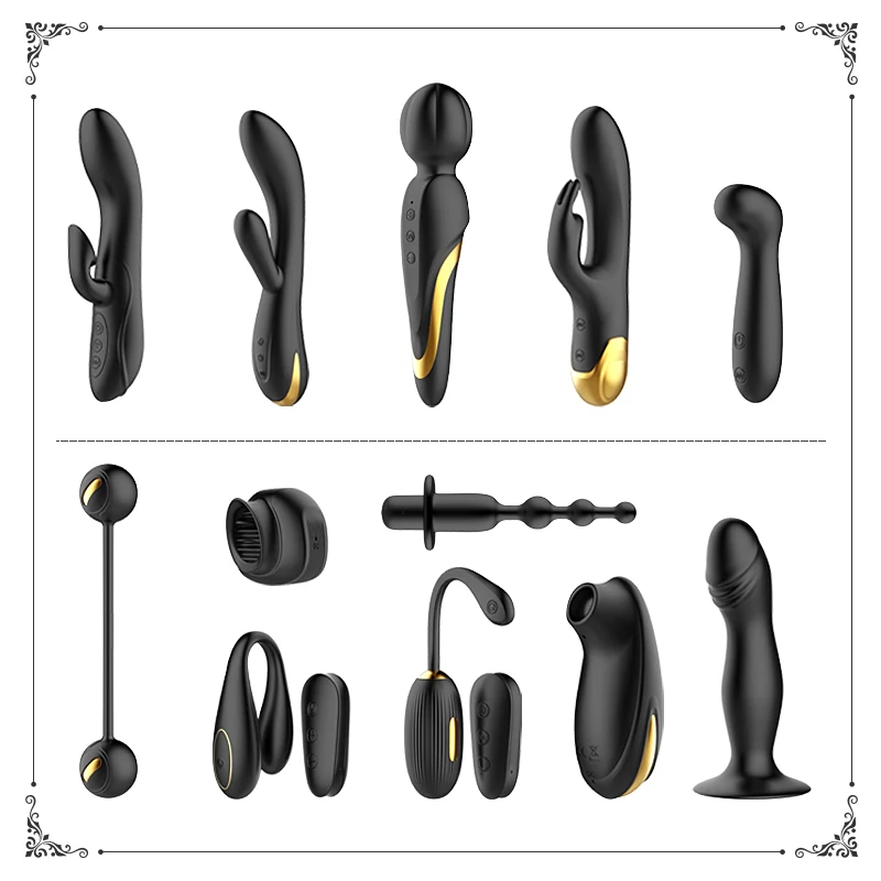 PRETYLOVE royal 3.0 dildos vibrator dual kegel exerciser gold-plated 12/set erotic sex toys lick for woman adult female vibratorr-888069