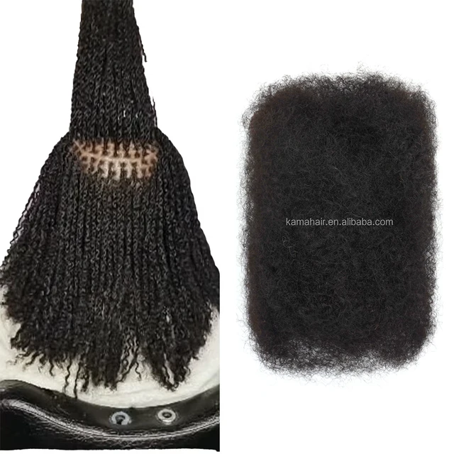 KAMA Virgin Remy Extensions Soft Afro Kinky Bulk Human Hair for Braids Locs Twists