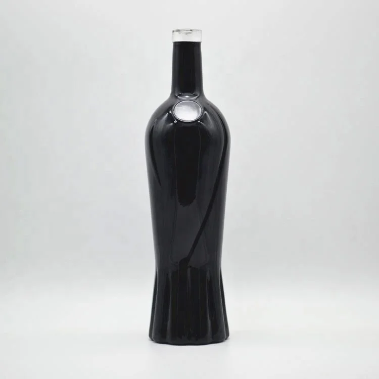 factory wholesale black printing empty glass bottles 16oz 10oz 700ml 500ml whisky vodka spirits bottle olive oil