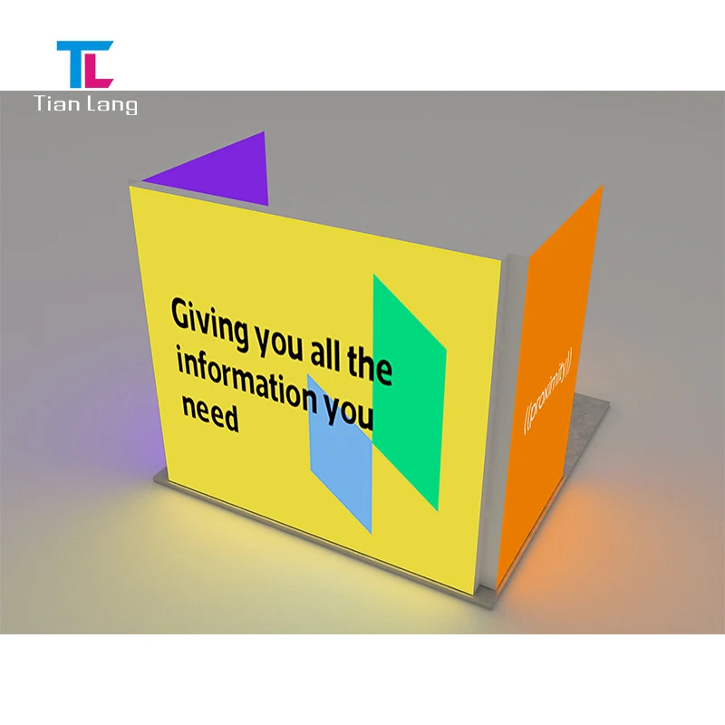 TianLang Aluminium-Profil Kantenbeleuchtetes Rahmenloses Ausstellungskonventionen-Hintergrunddisplay für Messestandaufstellungen