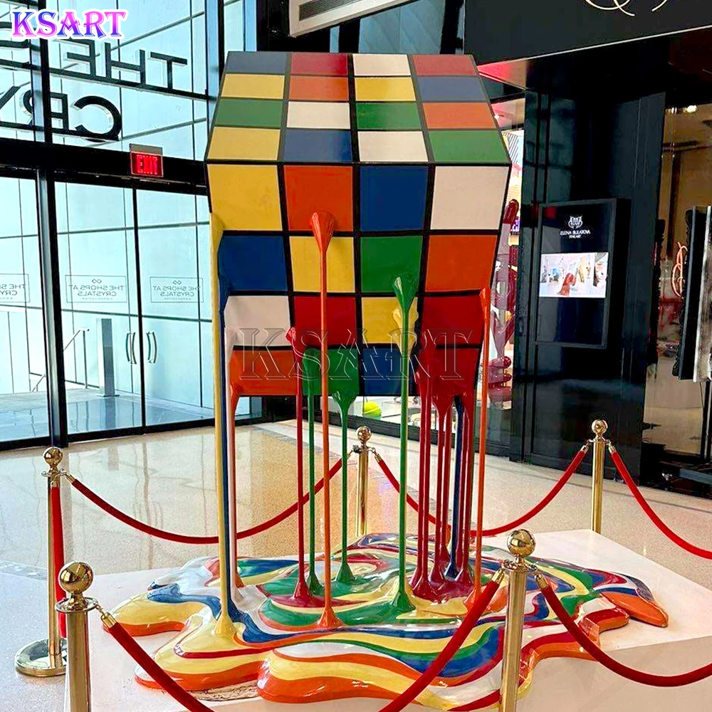Decorative Folk Art for 's Cube Resin Sculpture 3D Printed Customizable Size for Home & Holiday Decoration