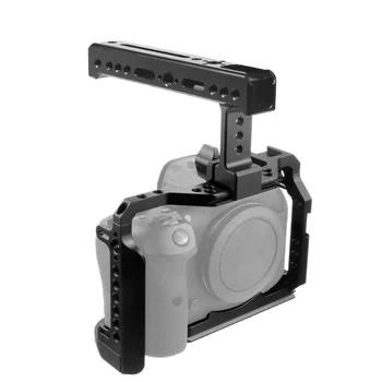 FEICHAO Aluminum Alloy Camera Cage Cooling Protective Extension Cage with Cold Shoes & ARRI Mount for EOS R5 R6