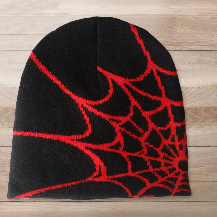 ZICANCN Knit Beanie Hat-Horror Skeleton Spider Bat Winter Cap Soft Warm  Classic Hats for Men Women Ghost Cobweb 