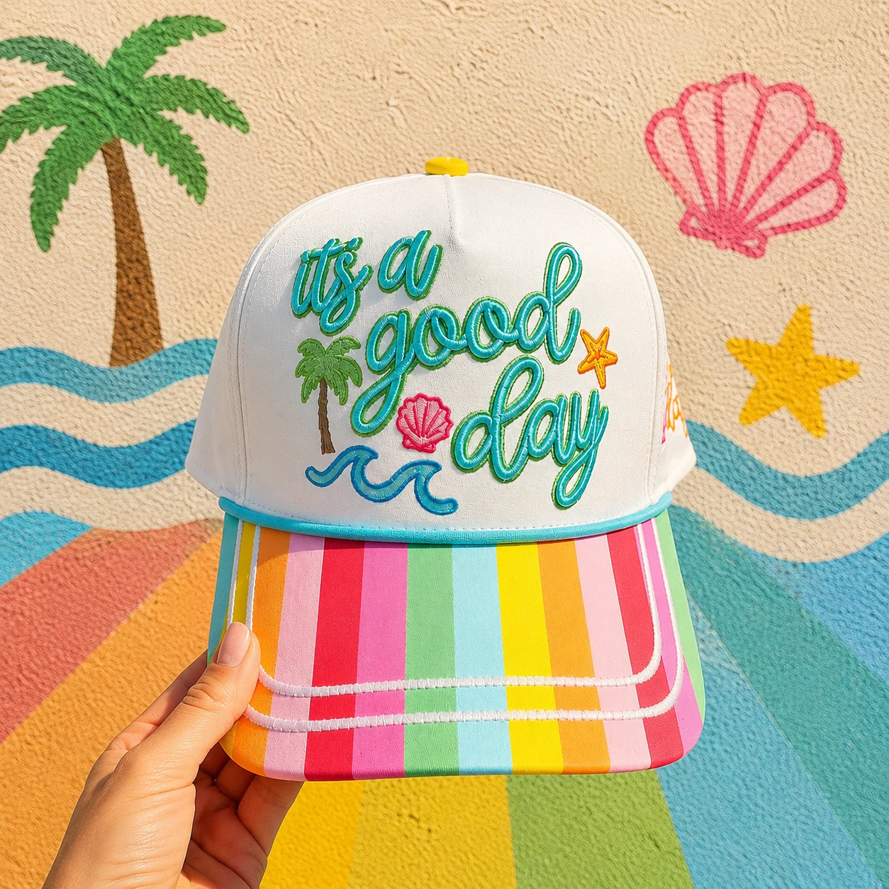 Dymf Personalized Slogan Embroidery Baseball Cap 5 Panel Cotton Baseball Snapback Hat with Color Block Brim