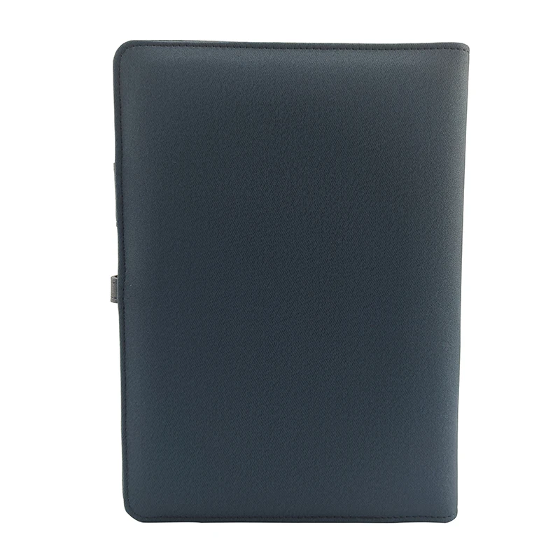 Multifunction Wireless charger USB Flash Driver LED Light Logo A5 size PU Leather Organizer with Power Bank