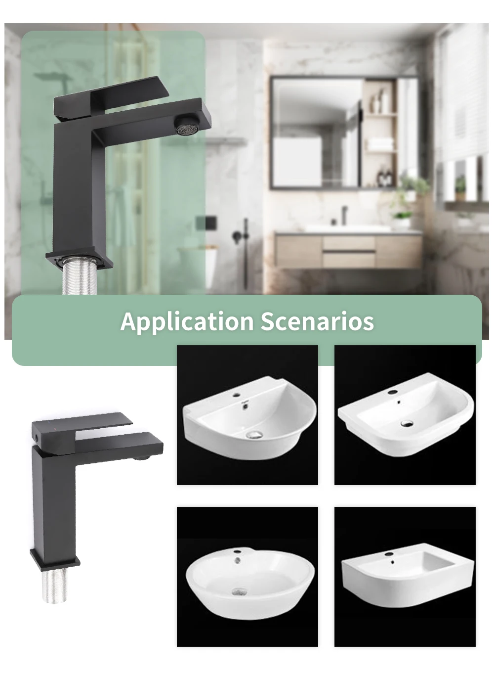 Smart Basin Single Handle Black Modern Luxury Water Faucet Smart Basin Faucet High ...
