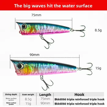 Word Dog Super Long-distance Sea Fishing Wave Climbing ABS Material Hard Bait Hooks Floating Water Mino Jet Bass – Hard Lure – view 4
